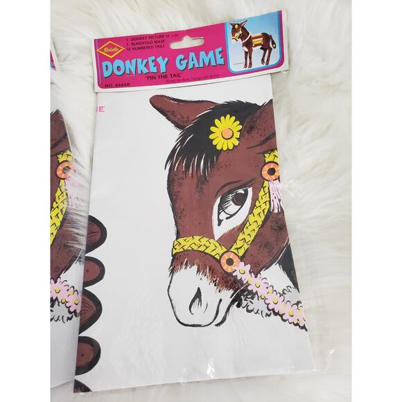 Beistle Pin‎ the Tail on the Donkey Party Game Vtg 1976 70s retro barn farm mod - Picture 2 of 7